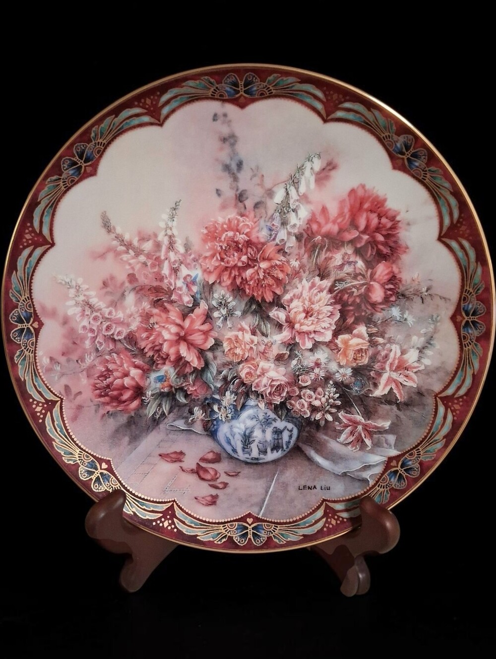 Vintage Lena Liu Decorative Plate w/Box Pedal Playmates 1993 Collection
